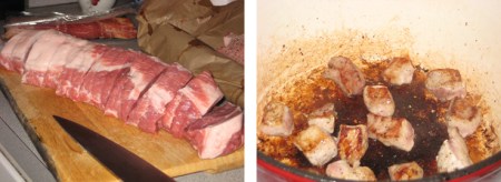 pork - raw & browned