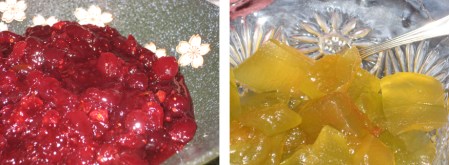 cranberry sauce & watermelon pickles