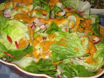 salad w carrot ginger dressing