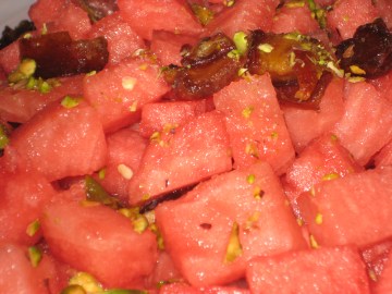 watermelon salad - close up
